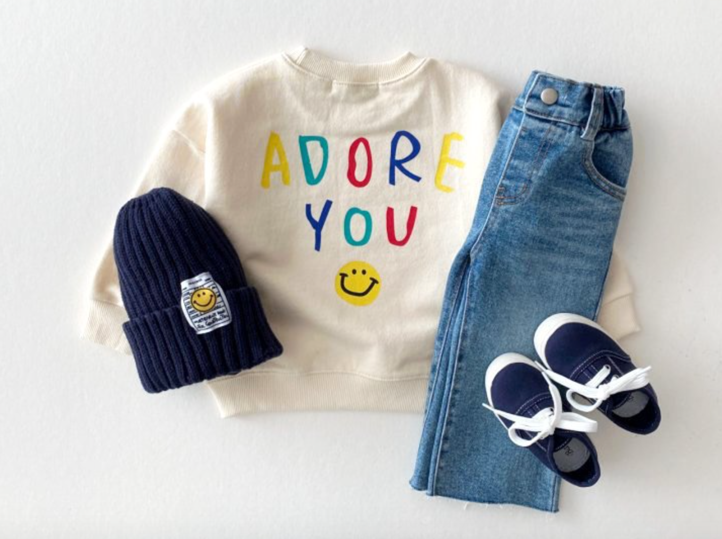 Adore You Long Sleeve Smiley Sweater