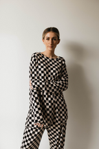 Men's Bamboo Pajama | Black Checkerboard