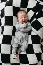 Bamboo Zip Pajamas | Ribbed Grey Zipper Romper