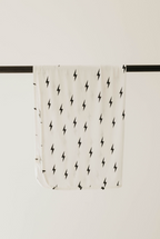 Bamboo Swaddle | White & Black Lightning Bolt
