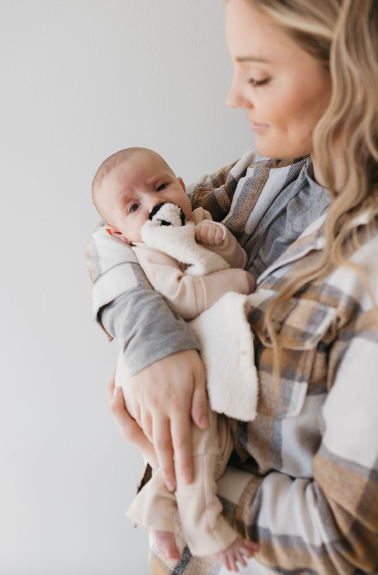 Bamboo Zip Pajamas | Ribbed Cream Zipper Romper