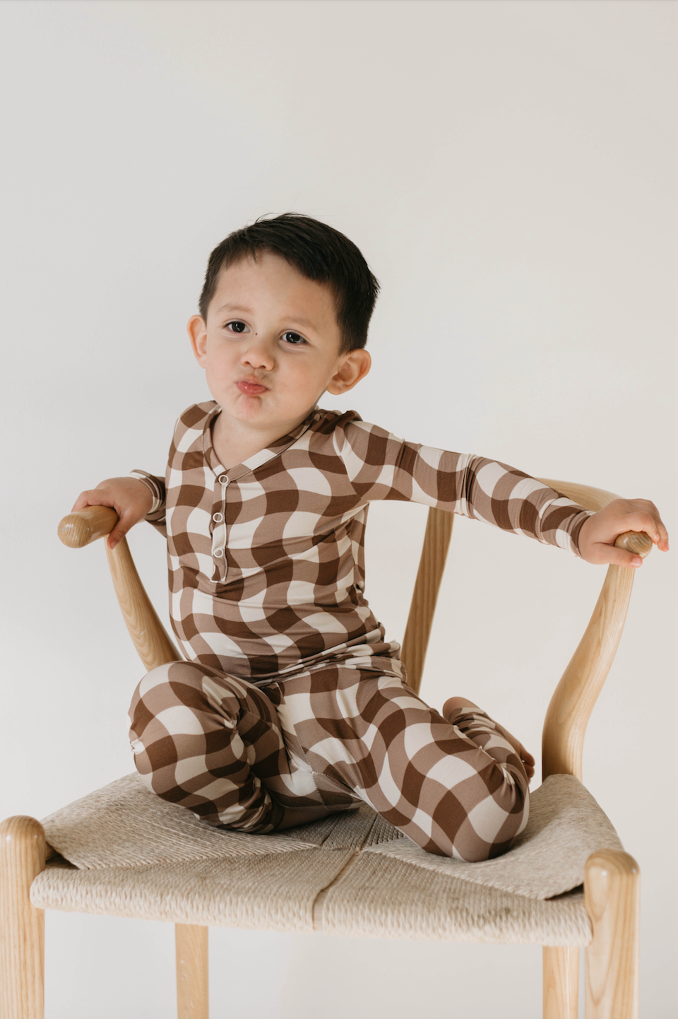 Bamboo Two Piece Pajamas | Groovy Gingham Set