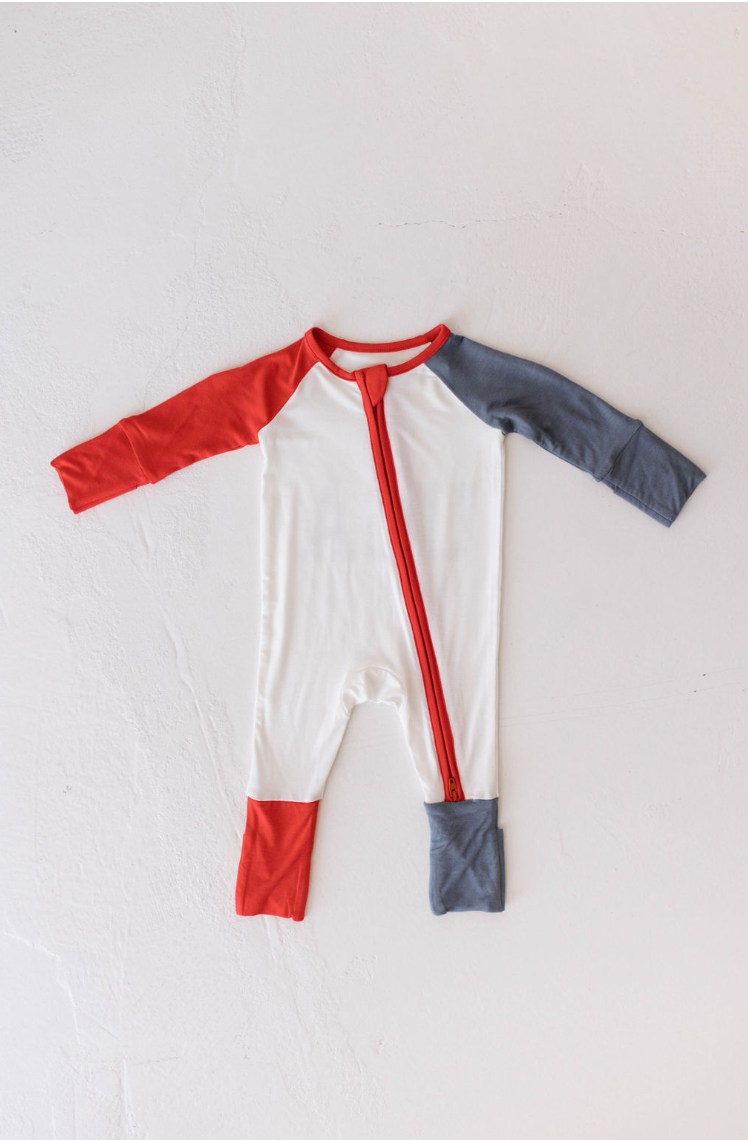 Bamboo Zip Pajamas Zipper Romper | USA, Land That I Love