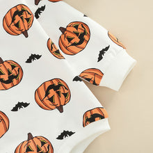 Load image into Gallery viewer, Baby Boy Girl Pumpkin Bat Boo Printed Long Sleeve Crew Neck Jumpsuit Bodysuit Romper Halloween
