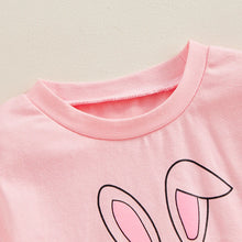 Load image into Gallery viewer, Baby Boy Girl Easter Romper Egg Hunt Crew Bunny Ear Print Short Sleeve Oversized Bodysuit Jumpsuit
