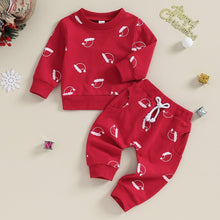 Load image into Gallery viewer, Toddler Baby Boys Girls 2Pcs Christmas Outfits Long Sleeve Santa Hat Print Crew Neck Pullover Top Long Pants Set
