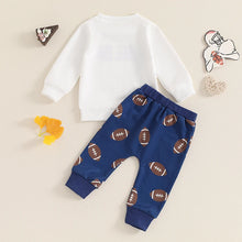 Load image into Gallery viewer, Baby Toddler Boys 2Pcs Game Day Autumn Outfit Long Sleeve Letter Print Pullover Tops Football Print Long Pants Set
