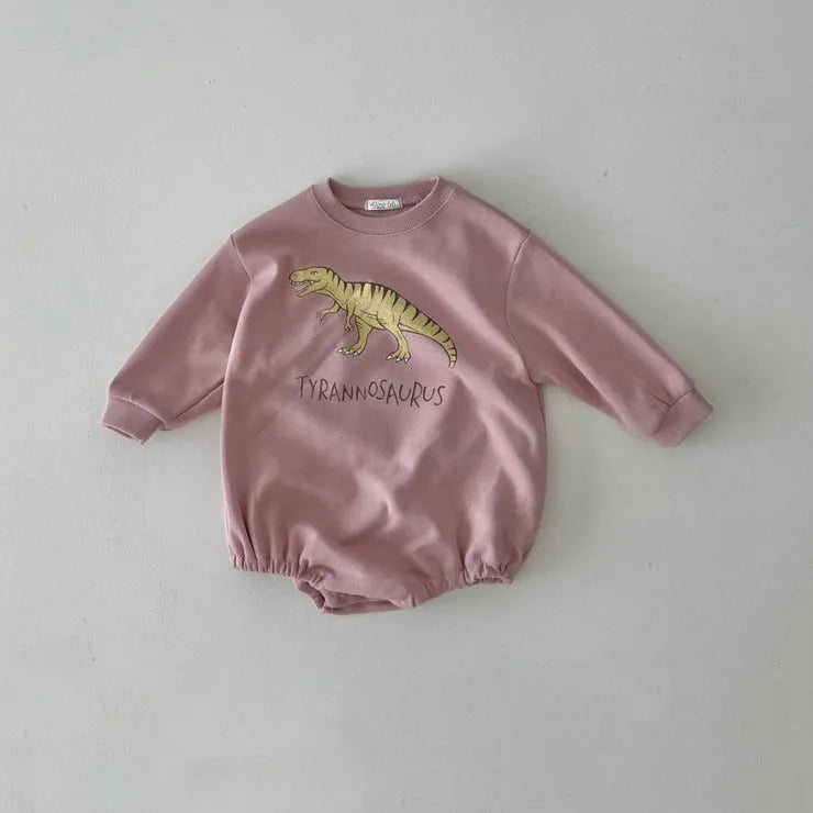 Dinosaur Long Sleeve Sweatshirt Bodysuit Romper