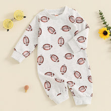 Load image into Gallery viewer, Baby Boys Girls Jumpsuit Long Sleeve Round Neck Football Print Romper
