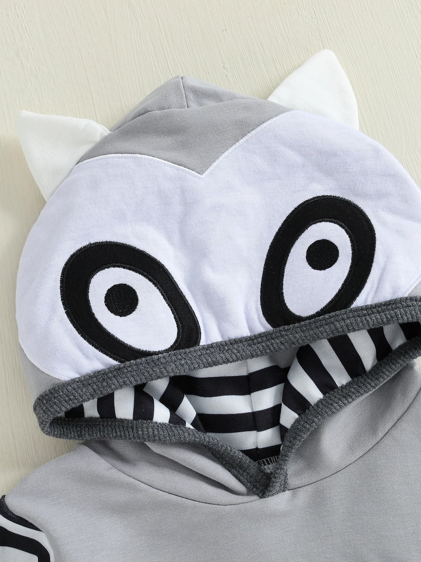 Baby Toddler Boy 2Pcs Fall Outfits Long Sleeve Animal Dinosaur Lemur Hoodies + Elastic Waist Stripe Pants 2Pcs Jogger Set