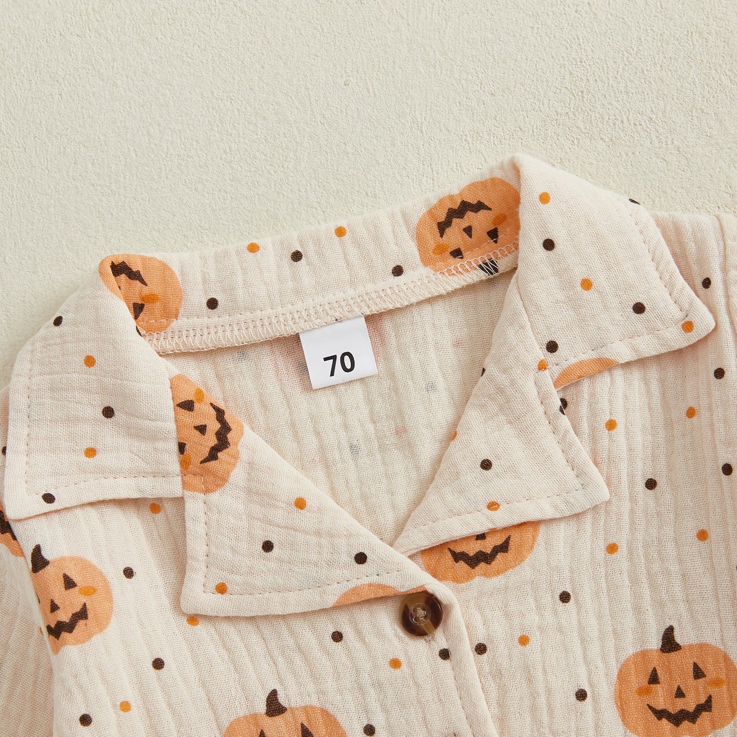 Baby Toddler Boys Girls 2Pcs Halloween Outfit Pumpkin Print Long Sleeve Shirt + Pants Set Loungewear