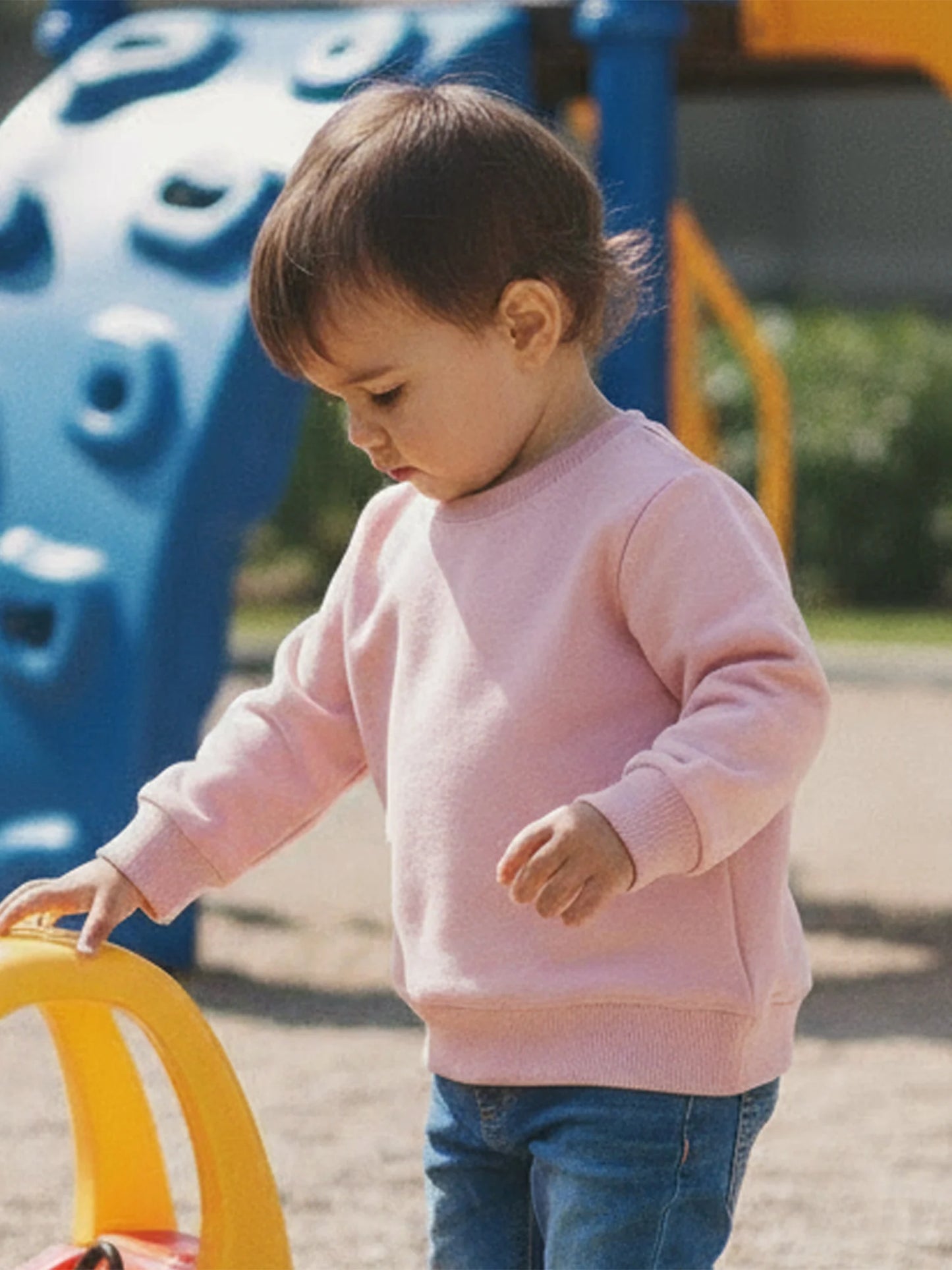 Baby Toddler Girls Boys Spring Fall Casual Loose Fit Stylish Solid Color Crew Neck Long Sleeve Pullover Top