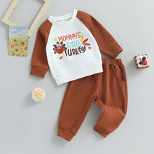 Load image into Gallery viewer, Baby Toddler Boys Girls 2Pcs Clothes Outfit Thanksgiving Letter Print Mommy&#39;s Little Turkey Long Sleeve Top Pants Set
