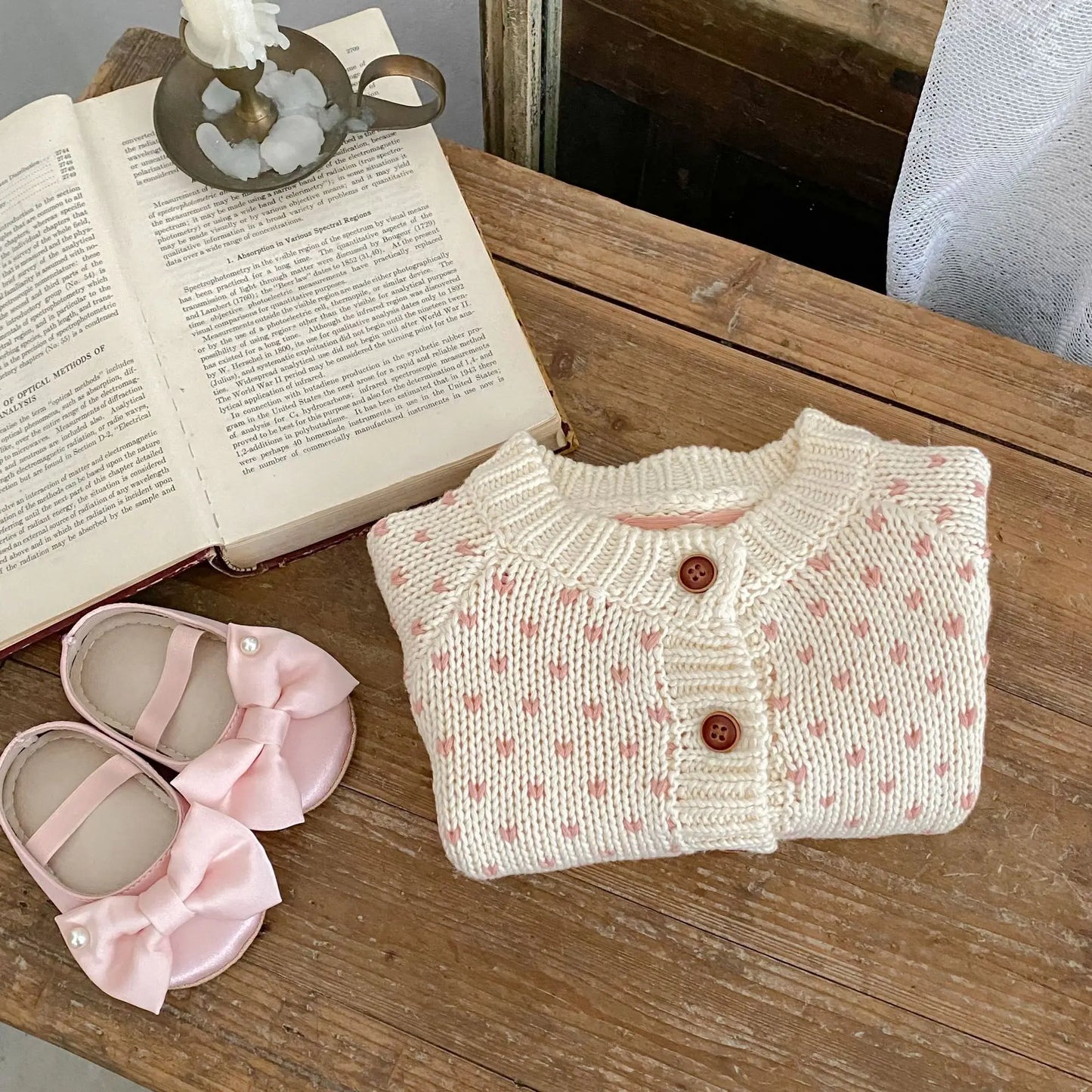 Baby Toddler Girl Sweater Cardigan Elegant Newborn Winter Kid Clothes Long Sleeve Knit Top Thick Warm Knitwear