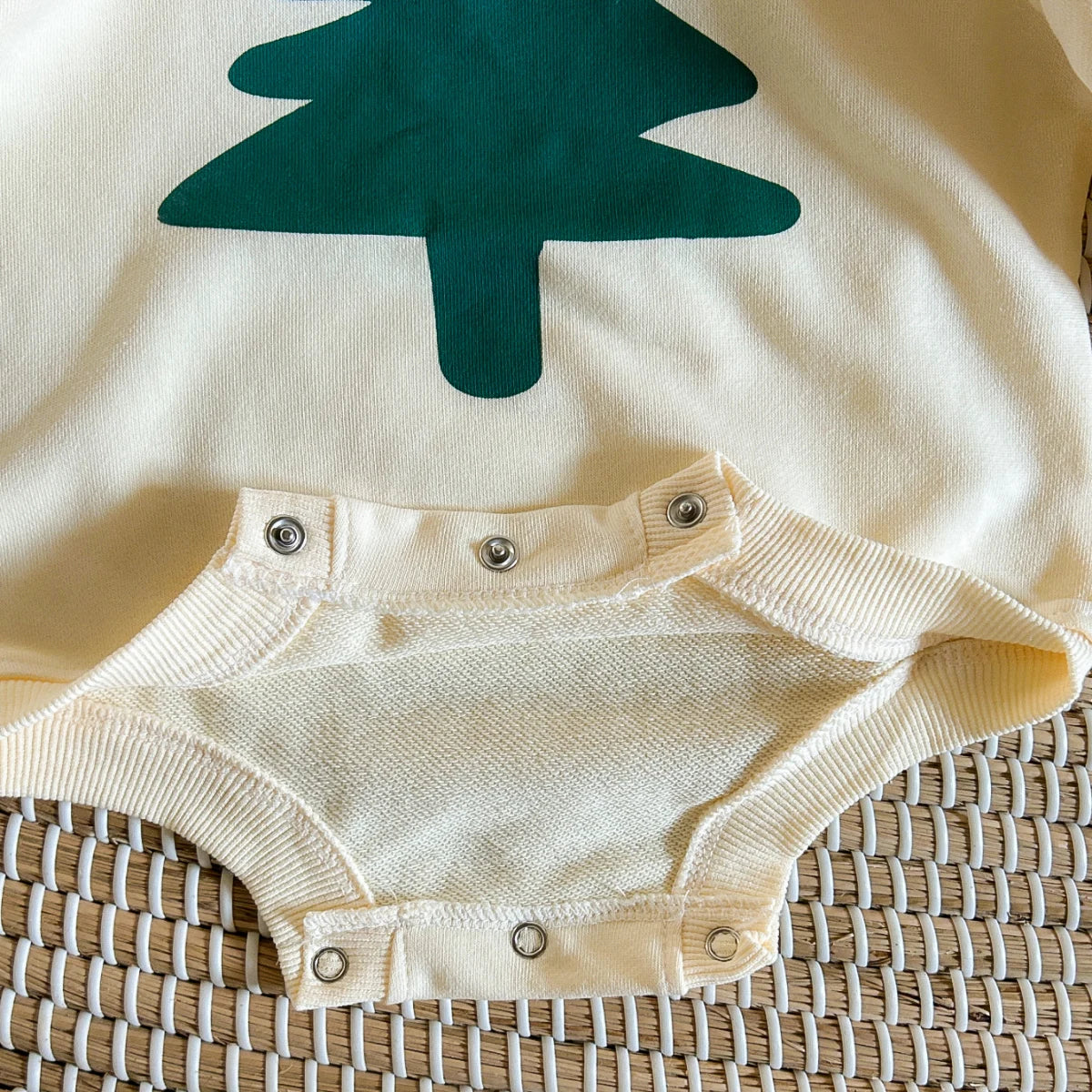 Baby Boys Girls Bubble Romper Christmas Tree / Happy Letters Long Sleeve Crew Neck Bodysuit