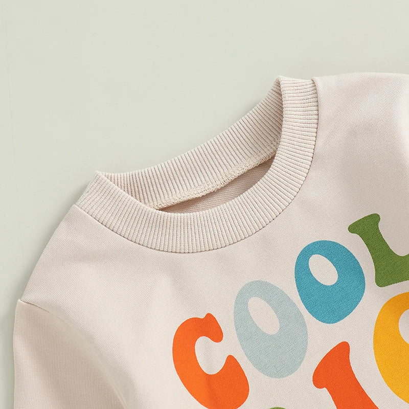 Toddler Kids Boys Cool Big Brother Club Fall Colorful Letter Print Long Sleeve Round Neck Pullover Loose Fall Top