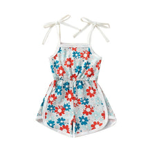 Load image into Gallery viewer, Toddler Baby Girls Summer Romper Tank Floral Print Tie Strap Jumpsuit Shorts
