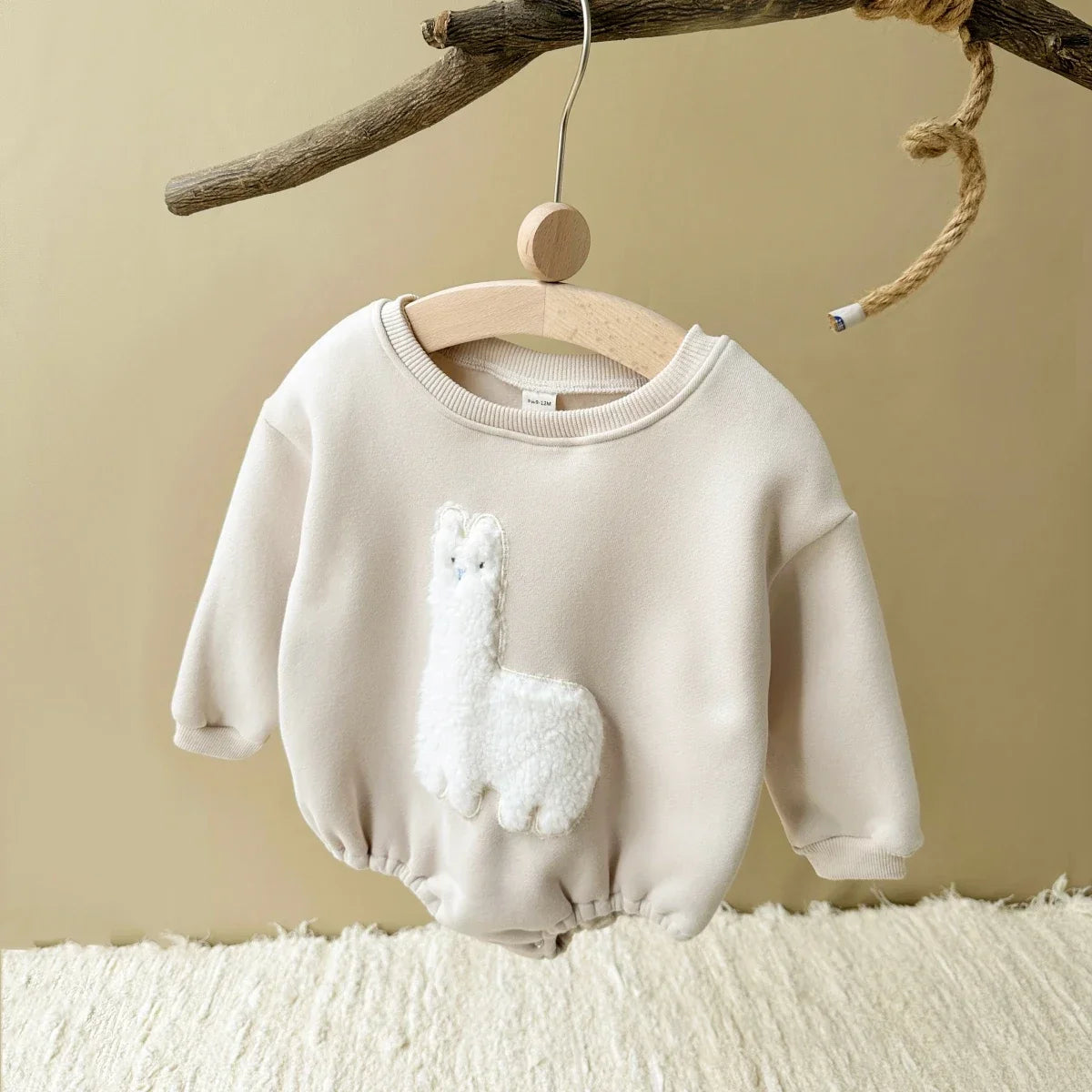 Fuzzy Llama Bodysuit Romper