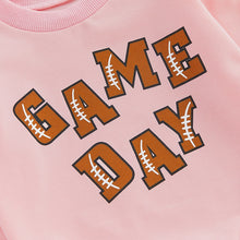 Load image into Gallery viewer, Kids Girls Boys Game Day Football Season Print Long Sleeve Crew Neck Toddler Pullovers Fall Tops
