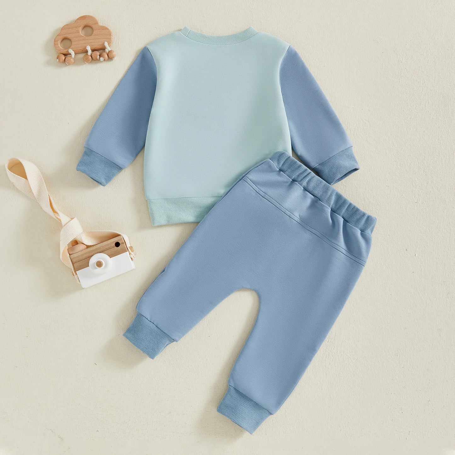 Baby Toddler Boys 2Pcs Autumn Dad's Little Dude Long Sleeve O Neck Letter Print Top Drawstring Pants Jogger Set