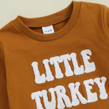 Load image into Gallery viewer, Baby Toddler Girls 2Pcs Little Turkey Autumn Outfit Long Sleeve Letter Embroidery Pullover Top with Plaid Tulle Tutu Skirt Set
