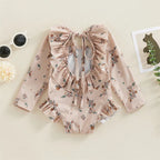 Baby Girl Floral Print Backless Bathing Suit