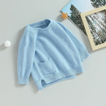 Load image into Gallery viewer, Baby Boy Girl Knitted Sweater Warm Long Sleeve Pullover with Pocket Autumn Knitwear
