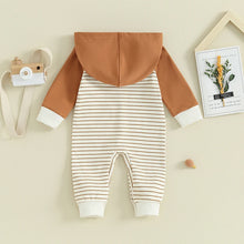 Load image into Gallery viewer, Baby Boys Girls Rompers Clothes Long Sleeve Striped Hooded Jumpsuits
