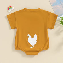 Load image into Gallery viewer, Baby Girls Boys Romper Round Neck Short Sleeve Letter Print Guess What Chicken Butt Print Jumpsuit Outfit

