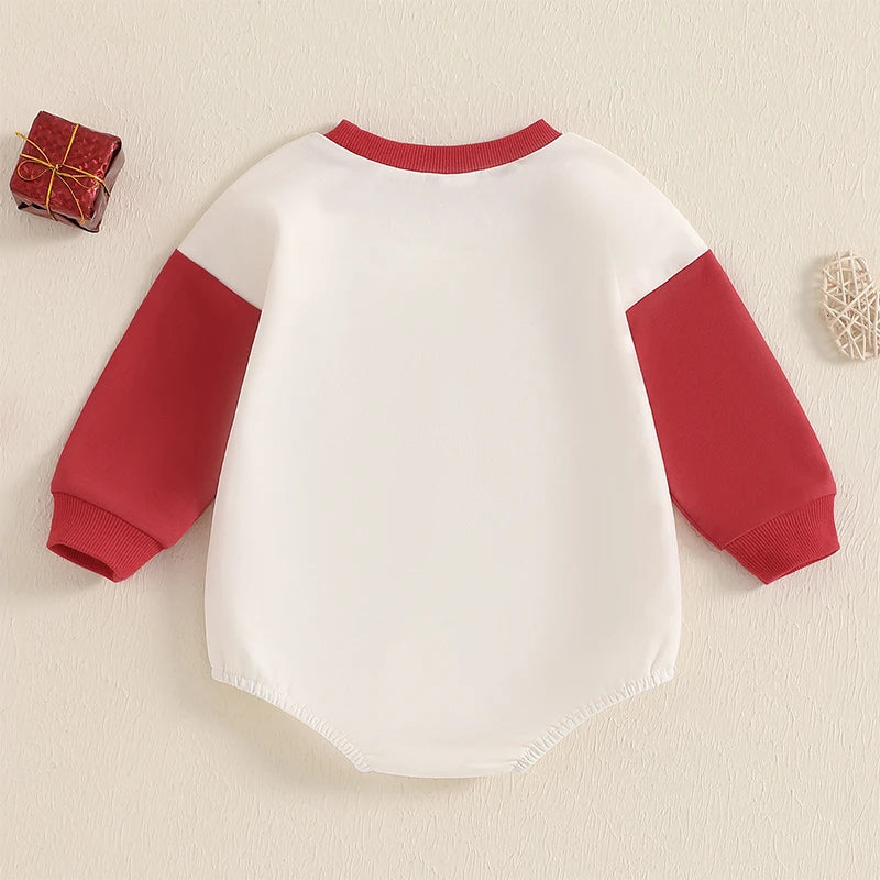 Baby Girls Boys Sweet Heart Valentine's Day Romper Long Sleeve O Neck Letter Embroidery Raglan Bubble Romper Valentines