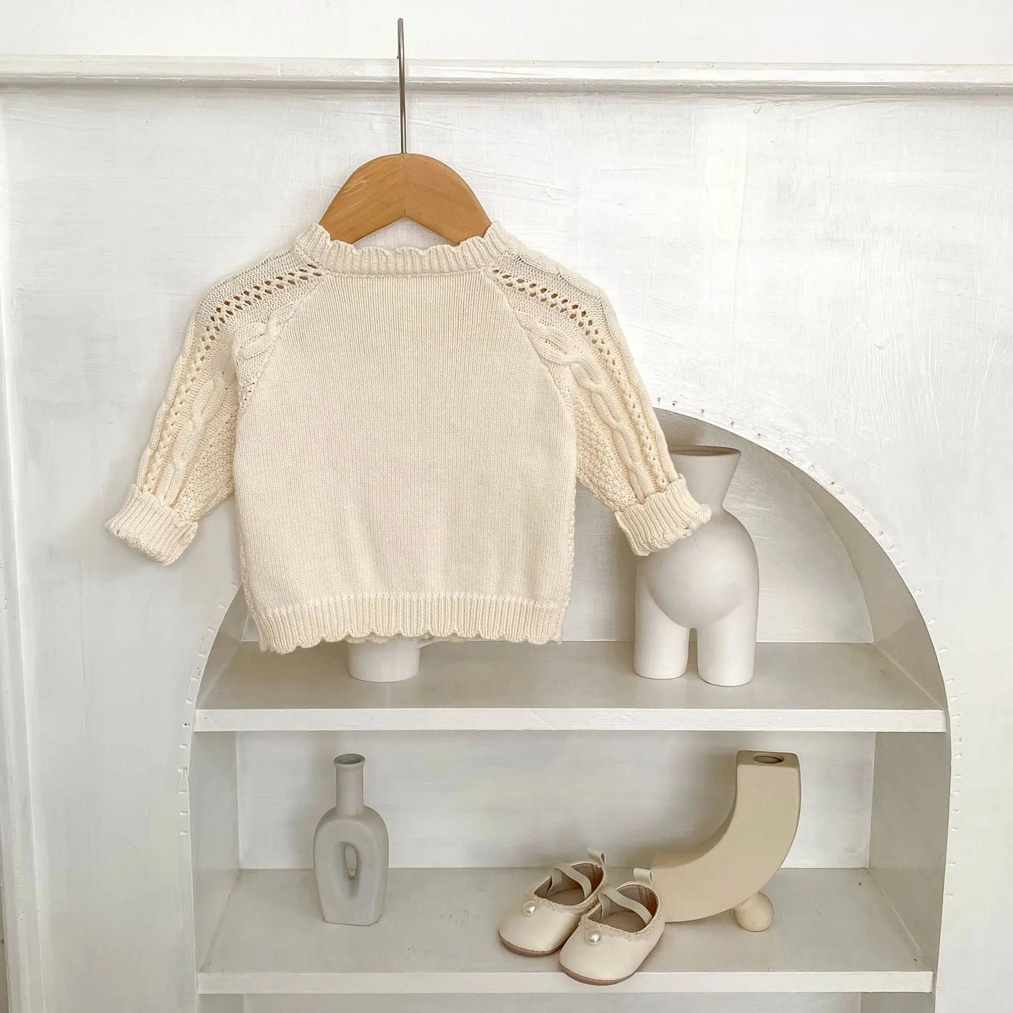 Baby Toddler Girl Sweater Cardigan Winter Clothes Long Sleeve Knitwear Warm Thick Button Up Knit Top
