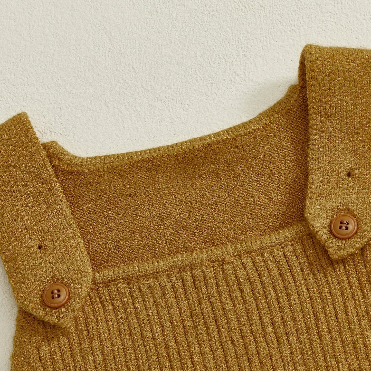 Baby Boys Girls Knit Jumpsuit Sleeveless Square Neck Solid Color Rompers Overalls