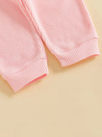 Baby Toddler Girls 2Pcs Fall Set Fashionable Rainbow Embroidery Long Sleeve Pullover Top with Jogger Pants Outfit