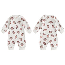 Load image into Gallery viewer, Baby Boys Girls Jumpsuit Long Sleeve Round Neck Football Print Romper
