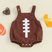 Load image into Gallery viewer, Baby Boys Girls Corduroy Overalls Sleeveless Football Embroidery Romper Fall
