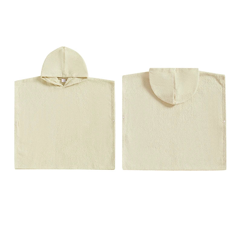 Toddler Kids Boys Girls Hooded Beach Swim Poncho Towels Solid Color Loose Fit Beach Robe Cover-up for Summer