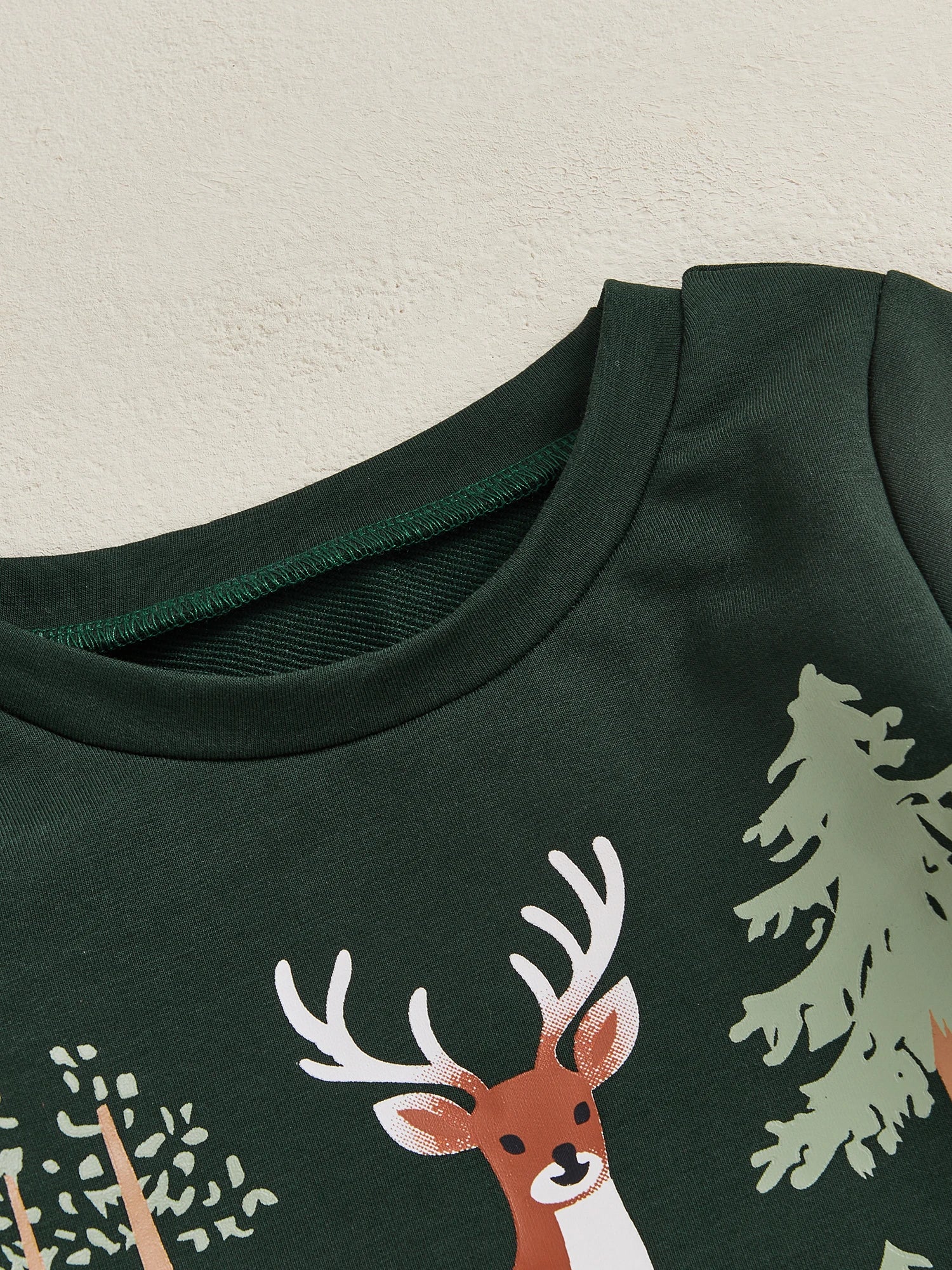 Baby Toddler Boys 2Pcs Christmas Clothes Reindeer Tree Winter Print Long Sleeve Round Neck Pullover Elastic Waist Long Jogger Pants