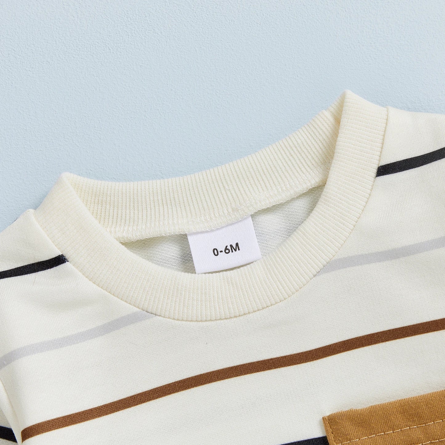 Baby Toddler Boys 2Pcs Autumn Pants Sets Long Sleeve O Neck Striped Top Drawstring Pants Jogger Set