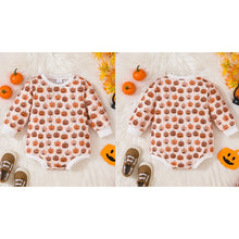 Load image into Gallery viewer, Baby Boys Girls Romper Long Sleeve Crew Neck Pumpkin Print Fall Bodysuit Halloween Jumpsuit
