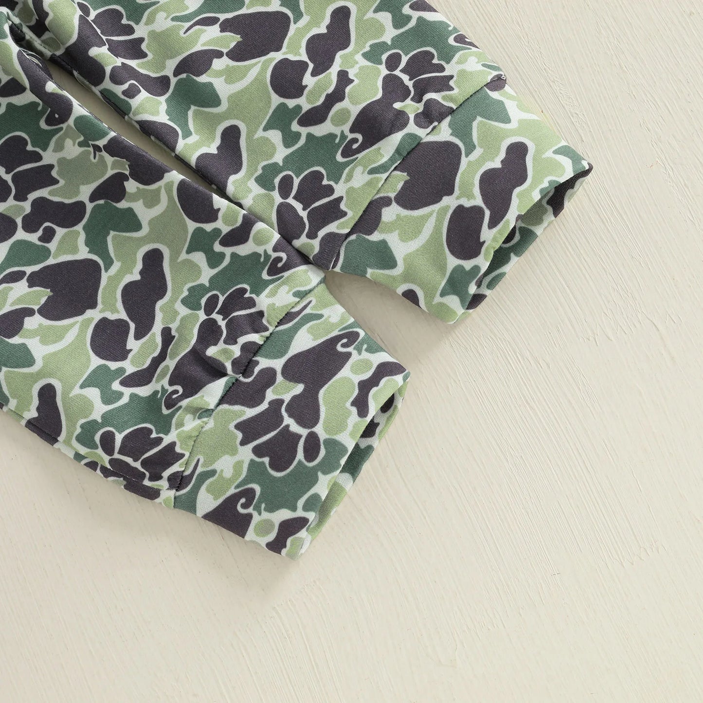 Baby Toddler Boys 2Pcs Fall Outfit Deer Print Long Sleeve Crewneck Top and Elastic Camouflage Pants Clothes Jogger Set