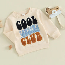 Load image into Gallery viewer, Baby Toddler Long Sleeve Fuzzy Letters Cool Cousins Club Pullover Top Family Matching
