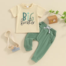Load image into Gallery viewer, Baby Toddler Kids Boys 2Pcs Big / Little Brother Outfit Letter Print Short Sleeve T-Shirt and Elastic Long Pants Clothes Siblings Matching Set
