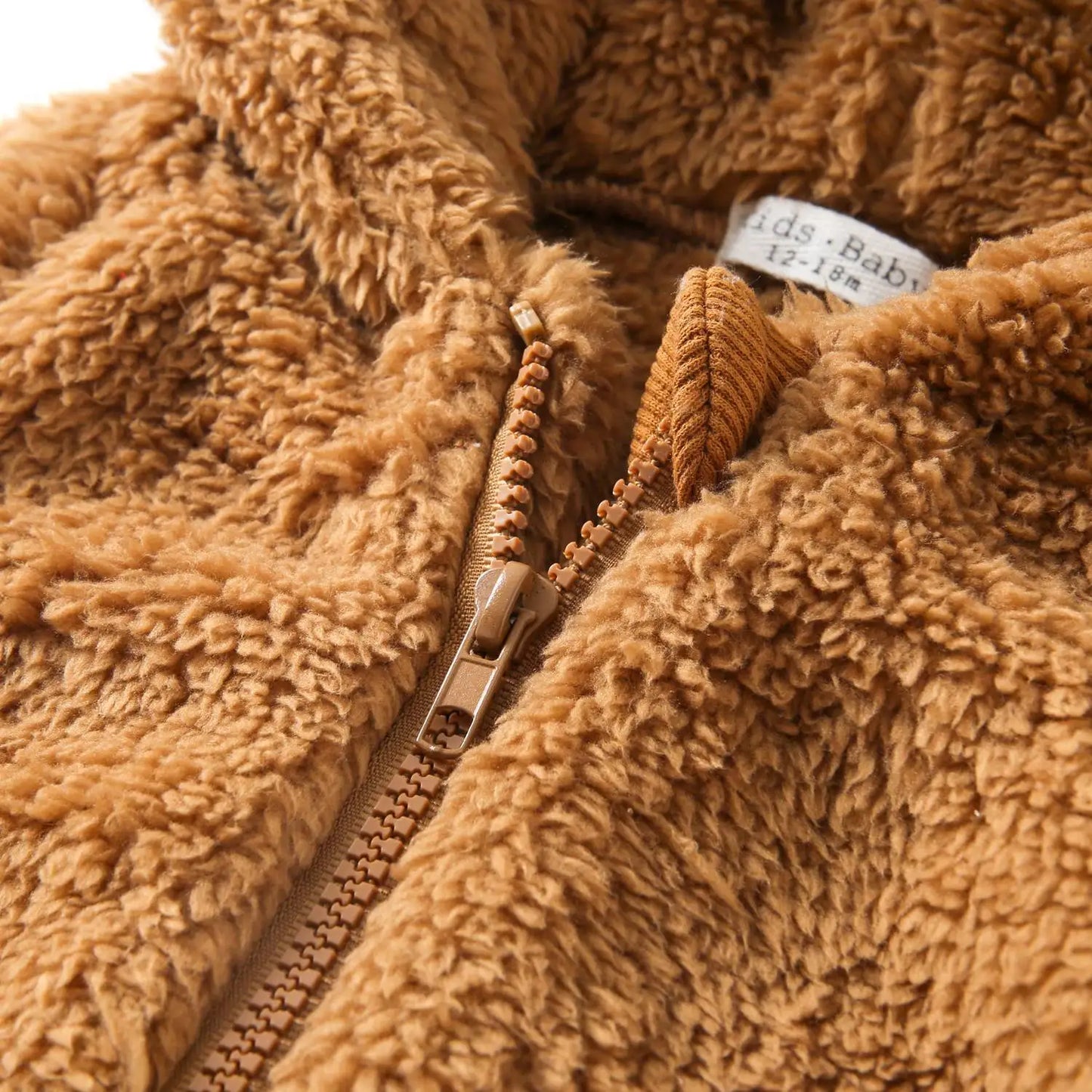 Baby Toddler Boy Girl 2Pcs Bear Winter Clothes Set Zipper Hooded Top with Ears Pant Suit Thick Warm Fleece Two Piece Jogger Set Outfit