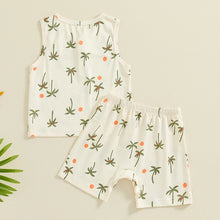 Load image into Gallery viewer, Baby Toddler Boys Girls 2Pcs Outfit Sleeveless Palm Tree Print Tank Top + Shorts Set
