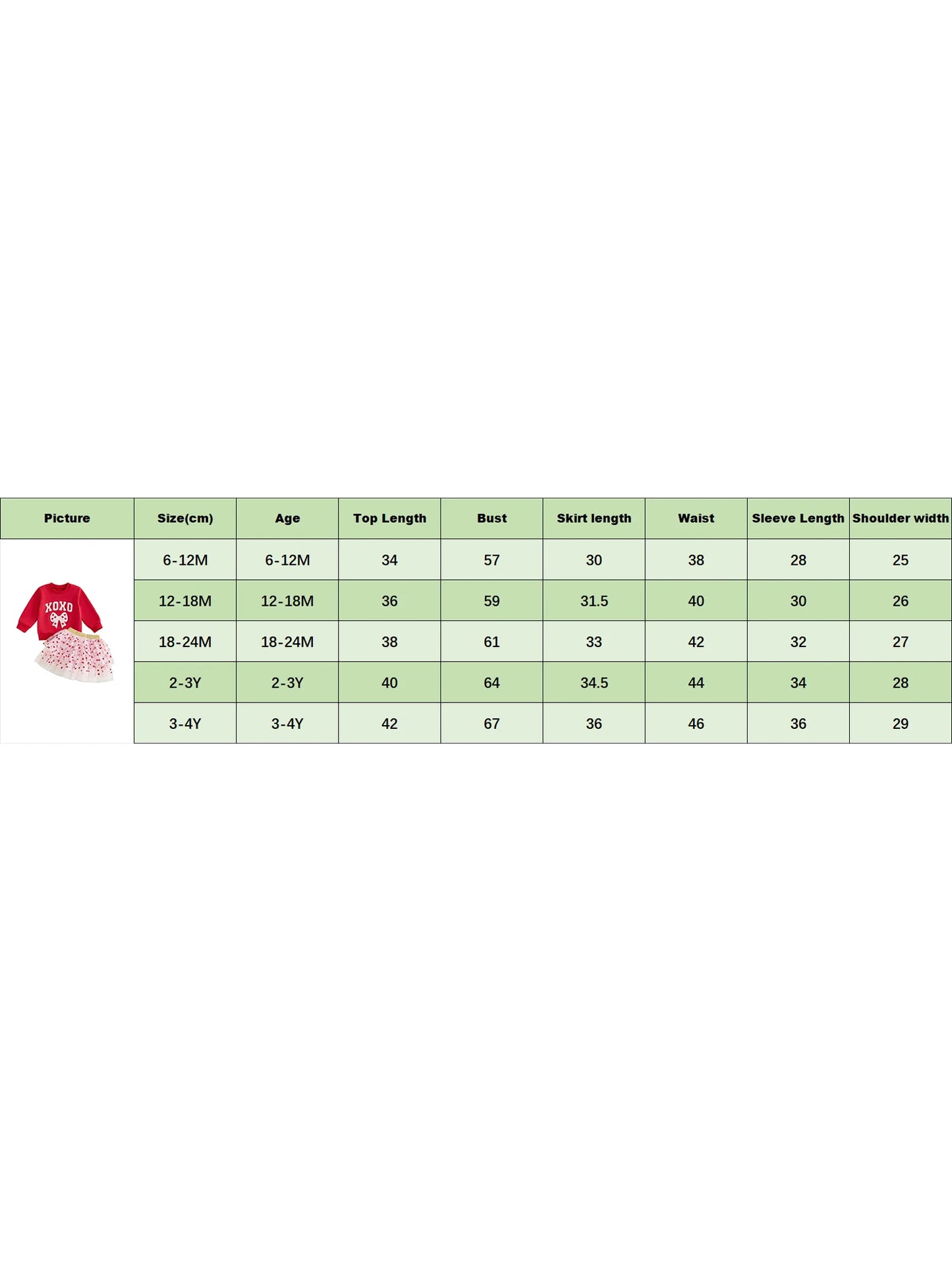 Baby Toddler Girls 2 Pcs XOXO Outfits Bow Letter Embroidery Long Sleeve Crew Neck Top and Heart Patterned Elastic Waist Tulle Tutu Skirt Set