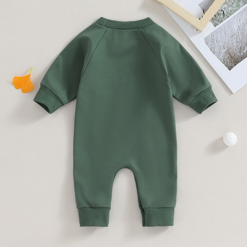 Baby Boy Girl Rompers Western Bull Head Letter Print Long Sleeve Jumpsuit Fall Clothes