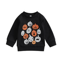 Load image into Gallery viewer, Toddler Baby Boy Girl Halloween Long Sleeve Top Round Neck Pumpkin Print Pullovers
