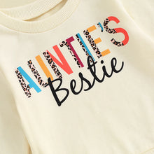 Load image into Gallery viewer, Baby Toddler Girl Auntie&#39;s Bestie Casual Letter Print Crew Neck Long Sleeve Pullover Top
