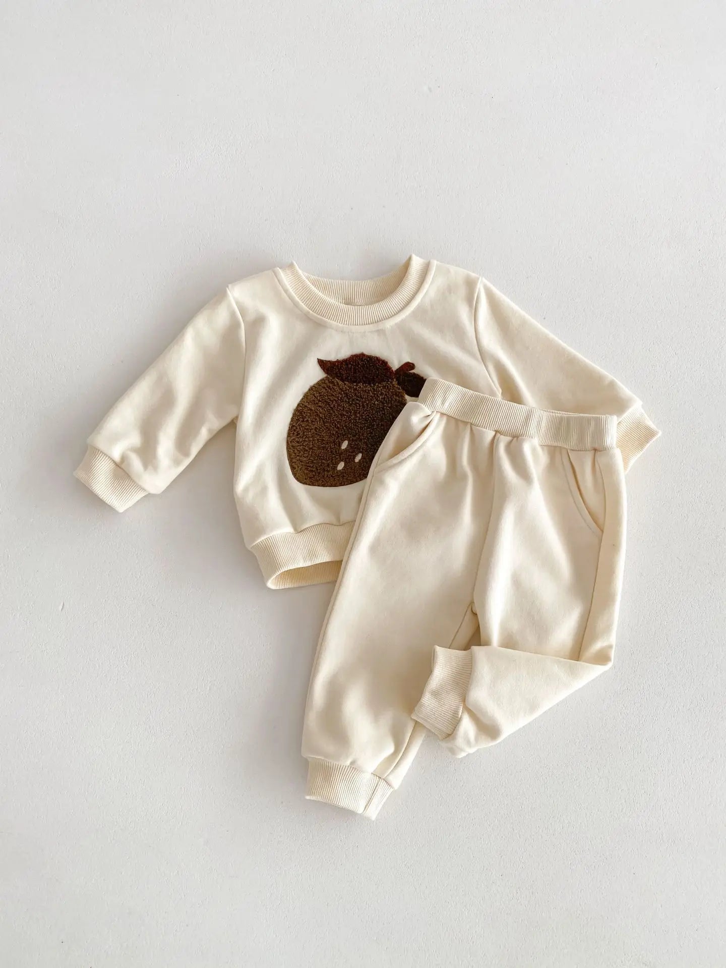 Baby Toddler Boy Girl 2Pcs Clothes Set Autumn Winter Infant Jogger Set Long Sleeve Pullover Top Pant Suit Outfit