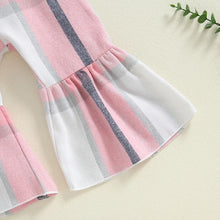 Load image into Gallery viewer, Baby Toddler Girls Plaid Overalls Casual Square Neck Sleeveless Bell Bottom Jumpsuit Romper
